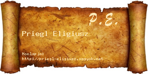 Priegl Eligiusz névjegykártya